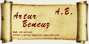 Artur Bencuz vizit kartica